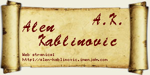 Alen Kablinović vizit kartica